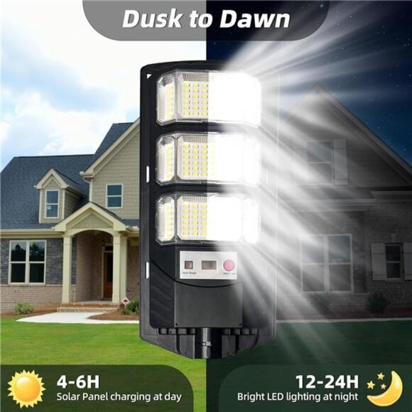 Solar Street Lights Outdoor Motion Sensor Waterproof Dusk to Dawn Yard Path Ligh - Picture 2 of 7